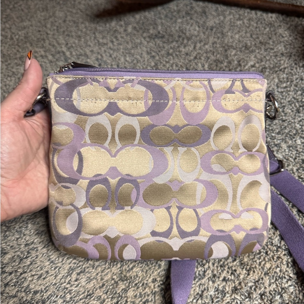 Coach Tan and Purple Crossbody Bag - Picture 6 of 8